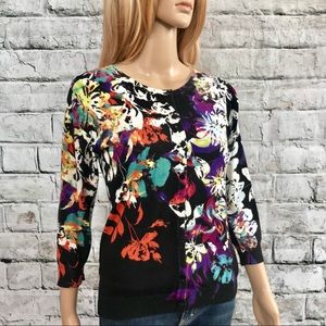 Joseph Allen Floral Cardigan Sweater